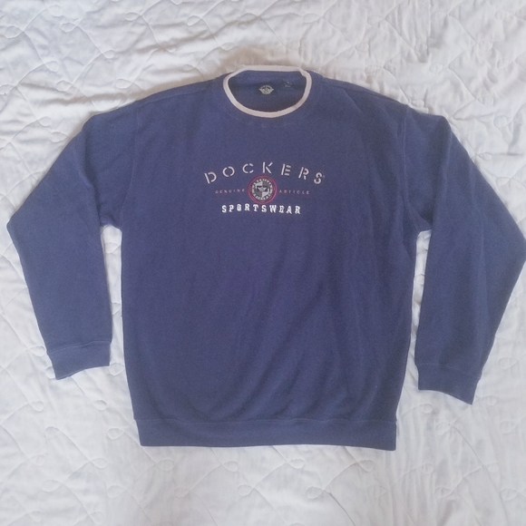 Dockers Sportswear Medium Navy Crew Neck Sweater - Picture 6 of 8